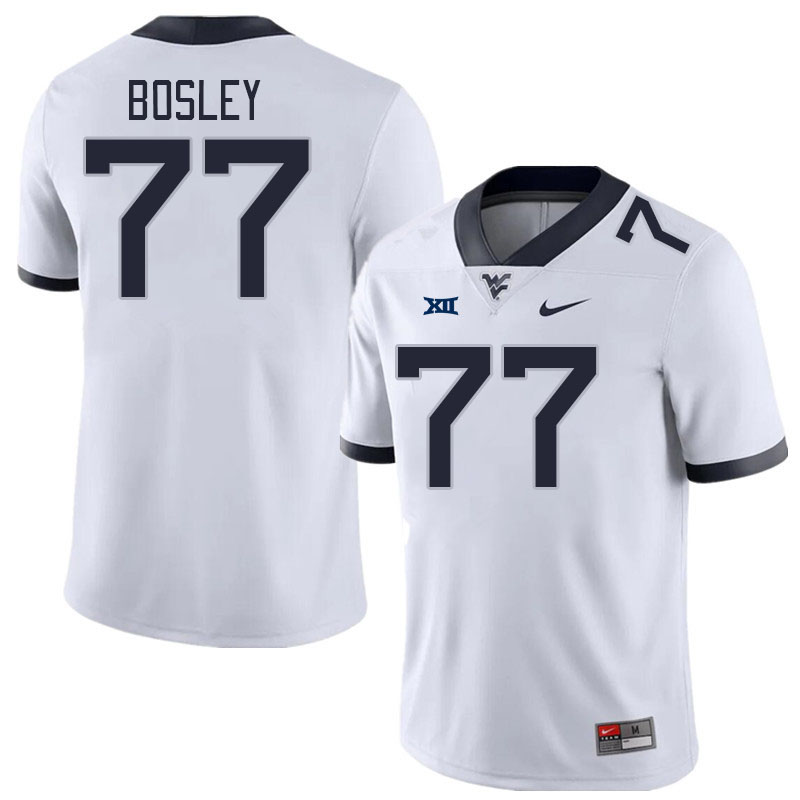 West Virginia Mountaineers #77 Bruce Bosley College Football Jerseys Stitched Sale-White